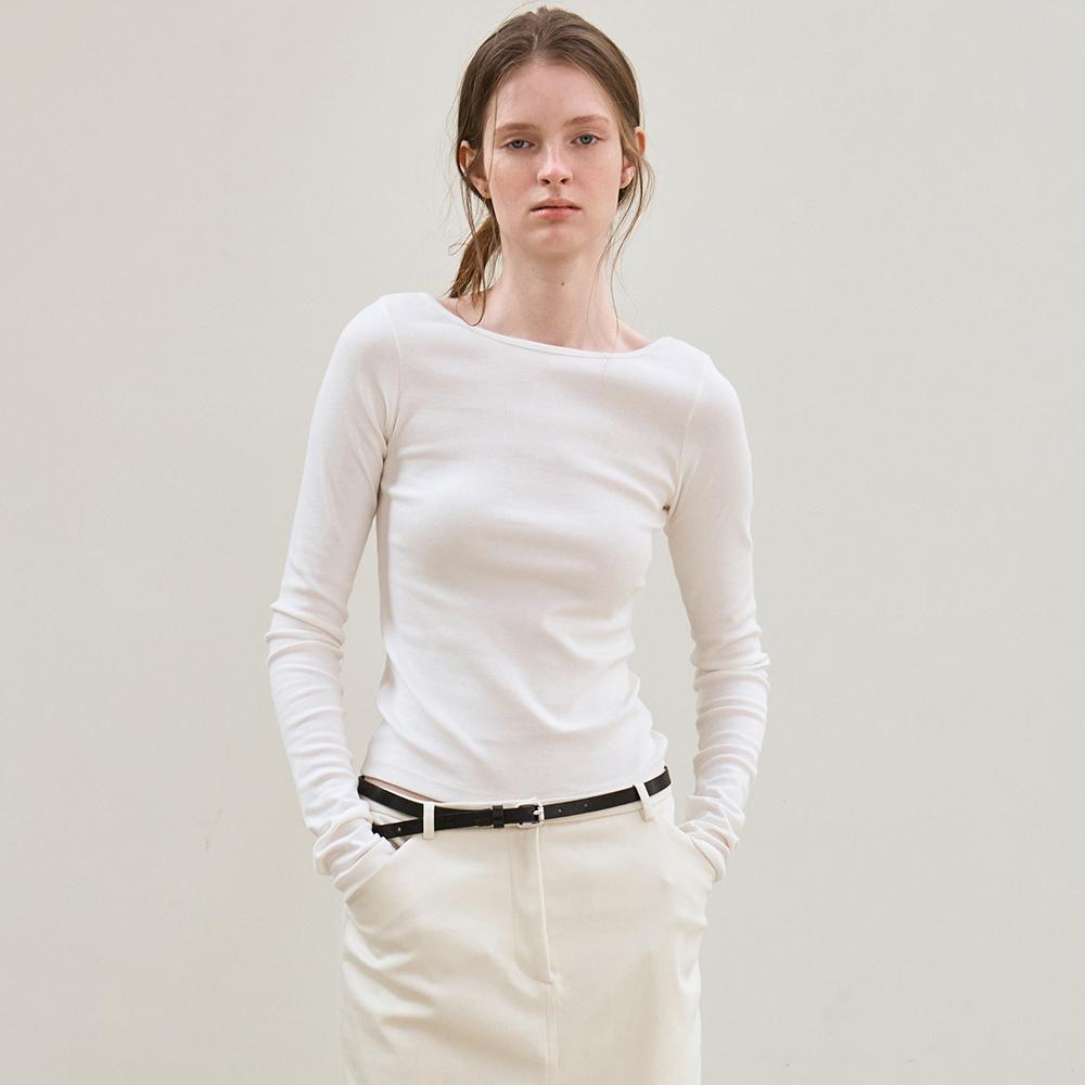 back scoop neck long sleeves (ivory)