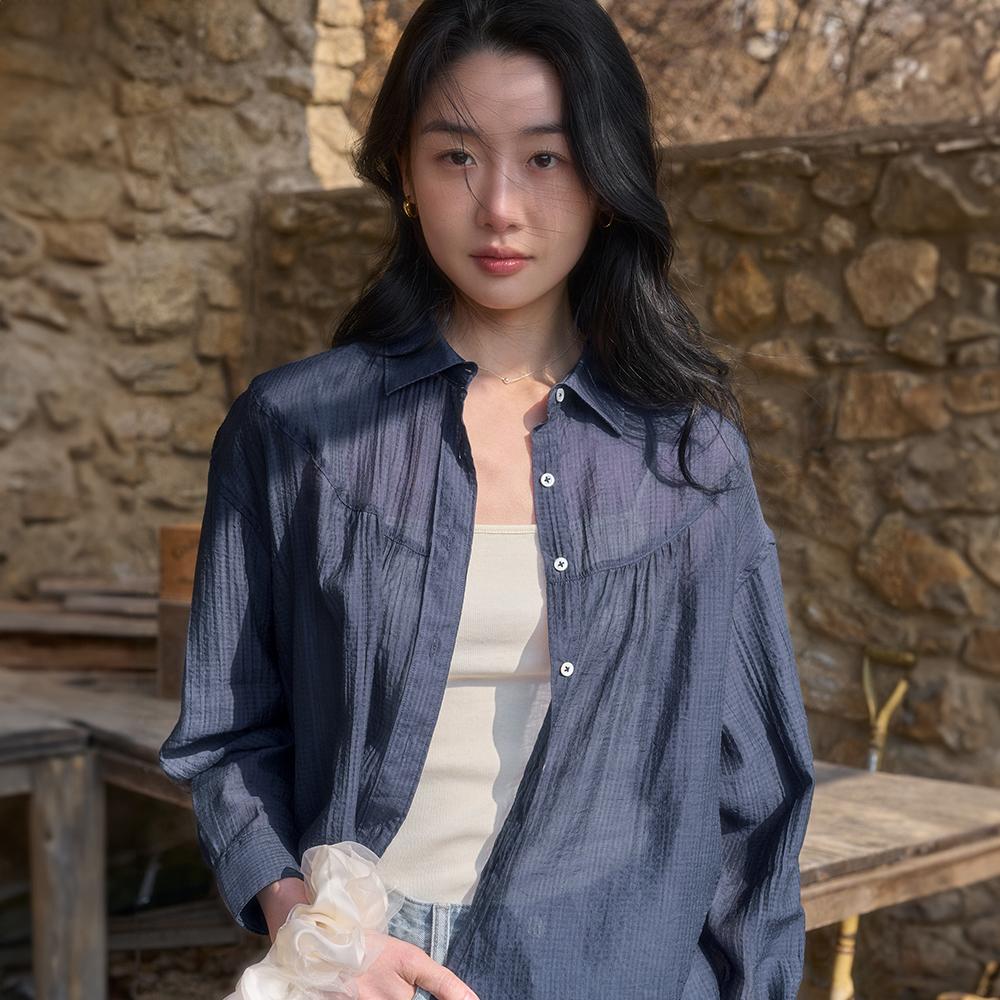 Oversized Delicat Shirt-Navy