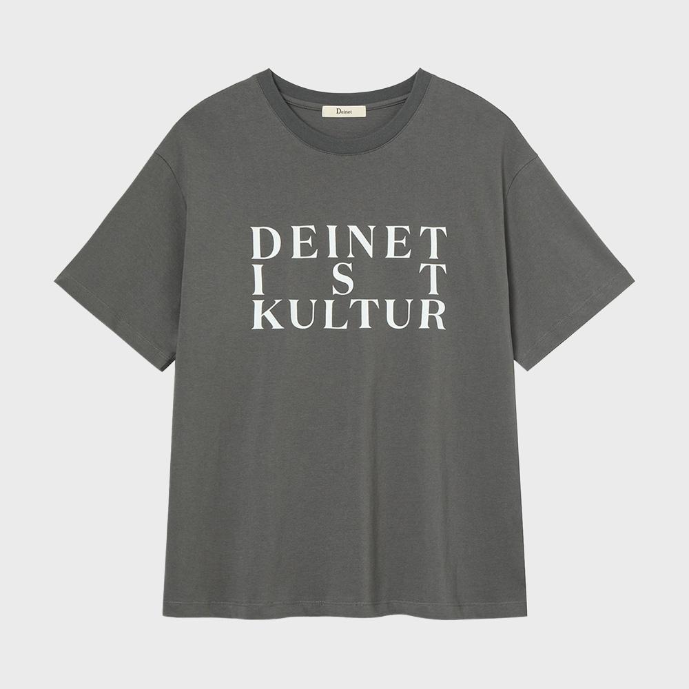 BI GRAPHIC OVERSIZED T-SHIRT IN CHARCOAL