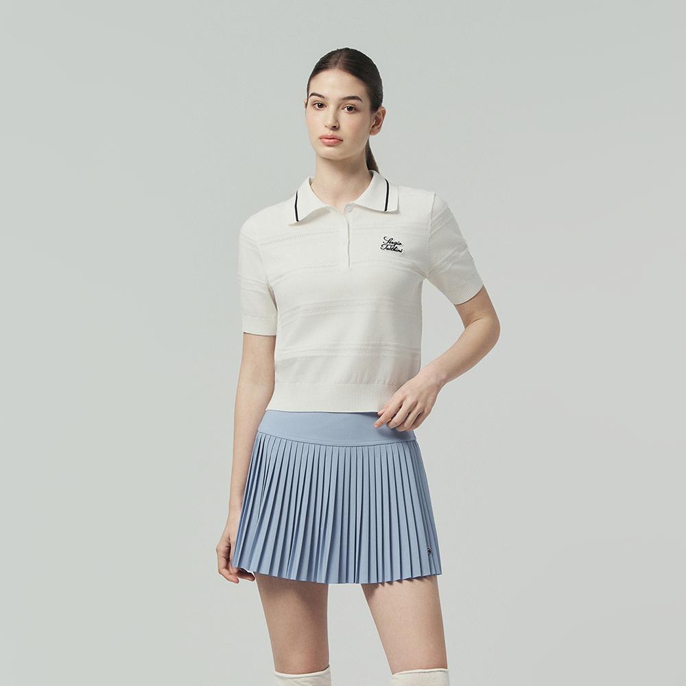 W FRESCA KNIT 스트라이프 반팔 폴로 (WHITE)