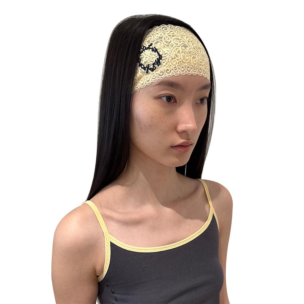 Lace headband, Lemon
