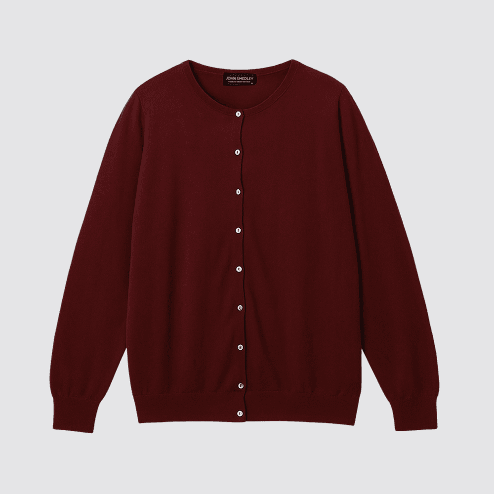 ISLINGTON Round-Neck Cardigan Sea Island Cotton Knit Heritage Col.1_11 Colors