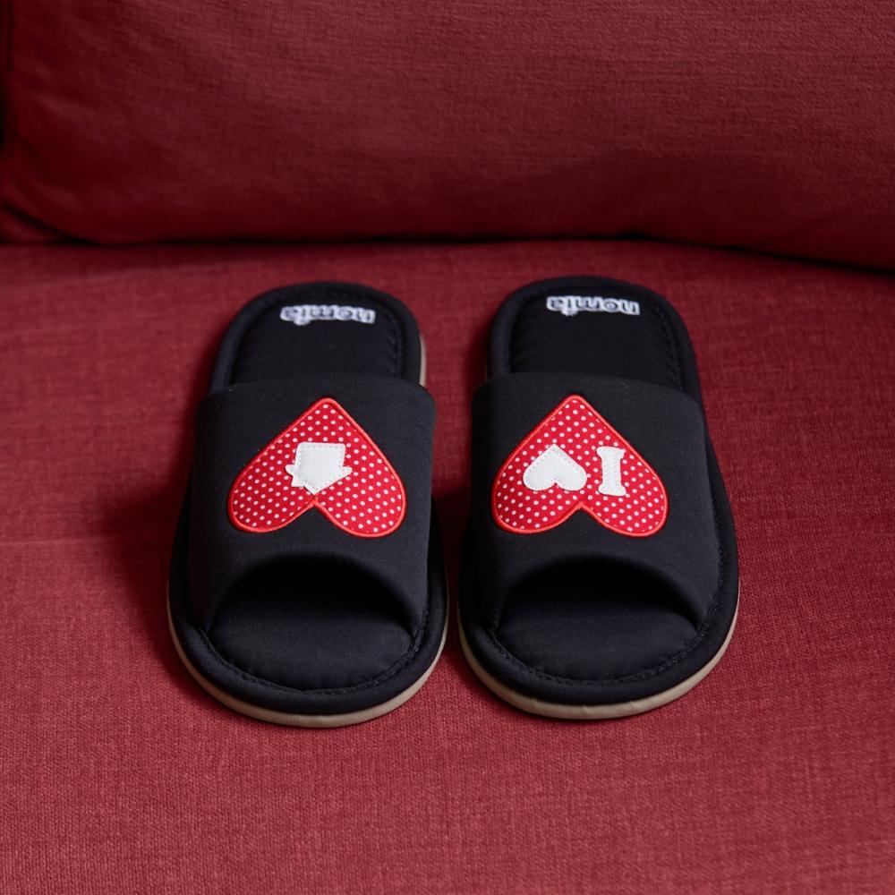 코튼 패치워크 룸슈즈 (홈 스윗 하트 블랙 M/L 2sizes)