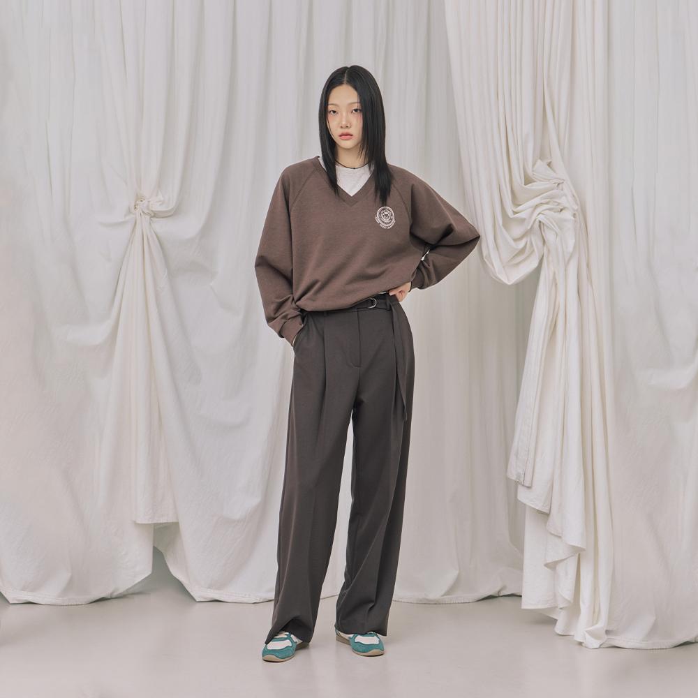 원턱 벨티드 와이드팬츠 AR3WP868