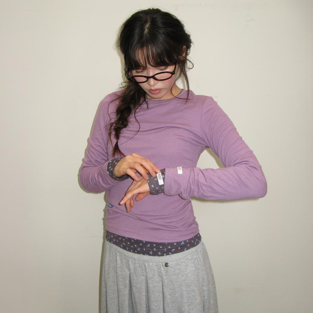 SOFT MINI LABEL LONG SLEEVE PURPLE