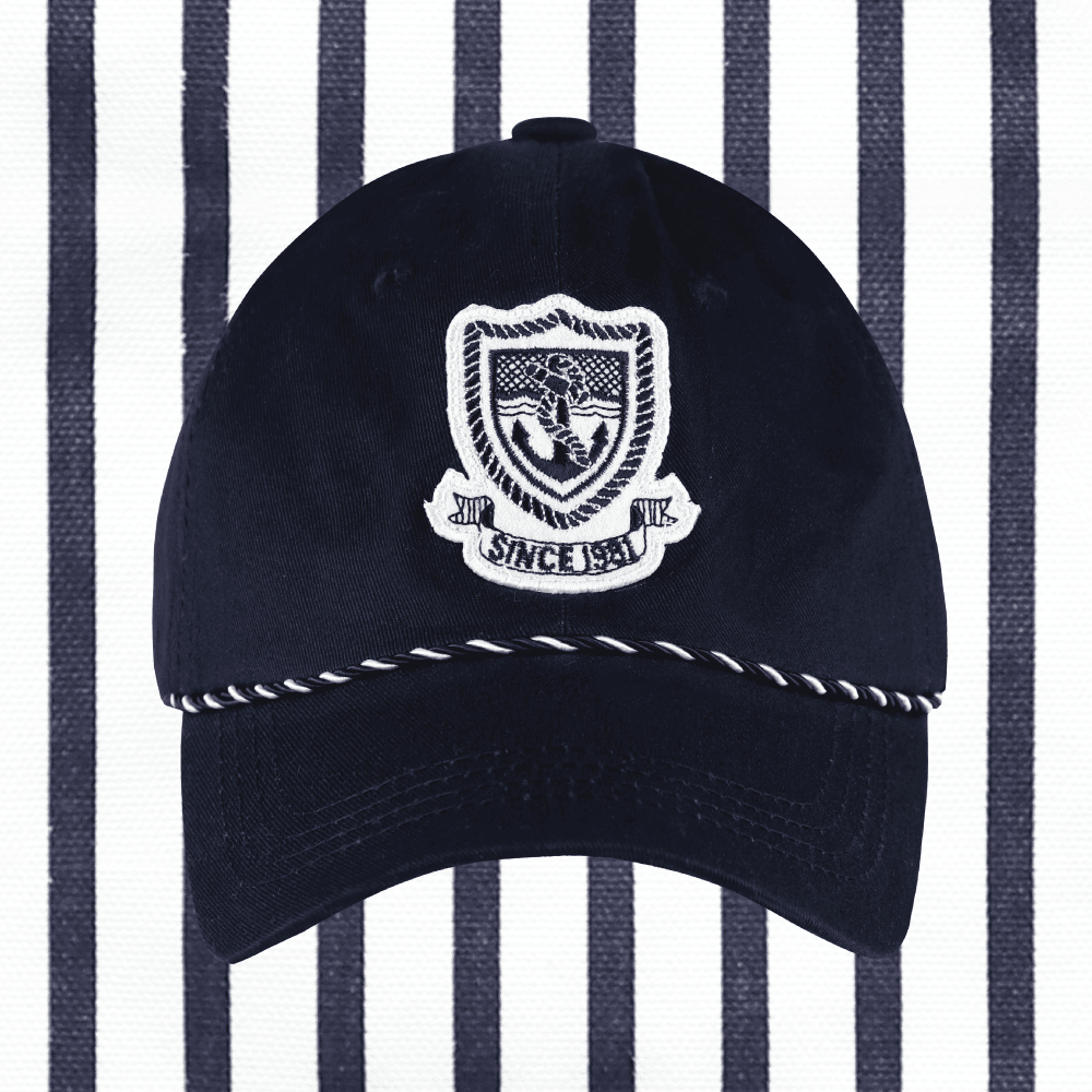 NAVY CAP Wappen Patch & Stripe Rope Strap Navy blue -1906