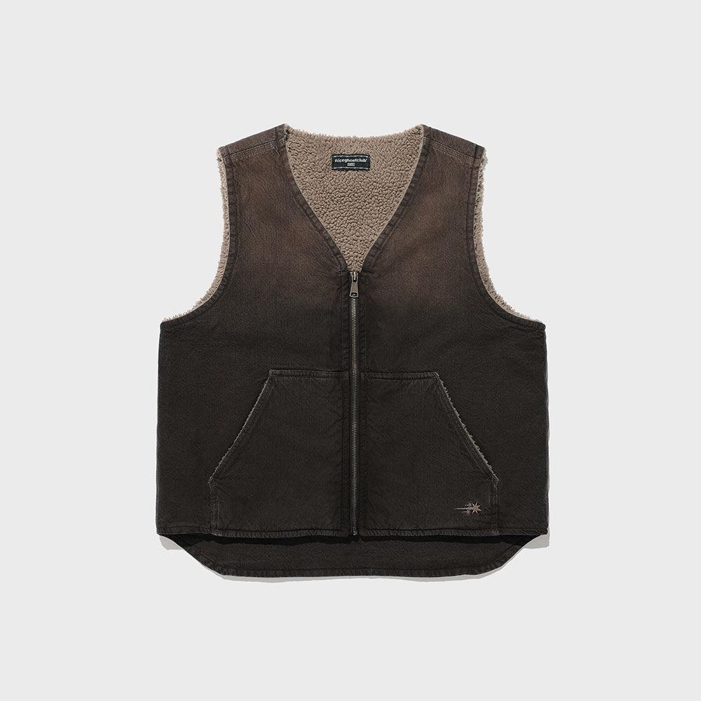 COTTON WASHED VEST_BROWN(NG2DFUB990A)