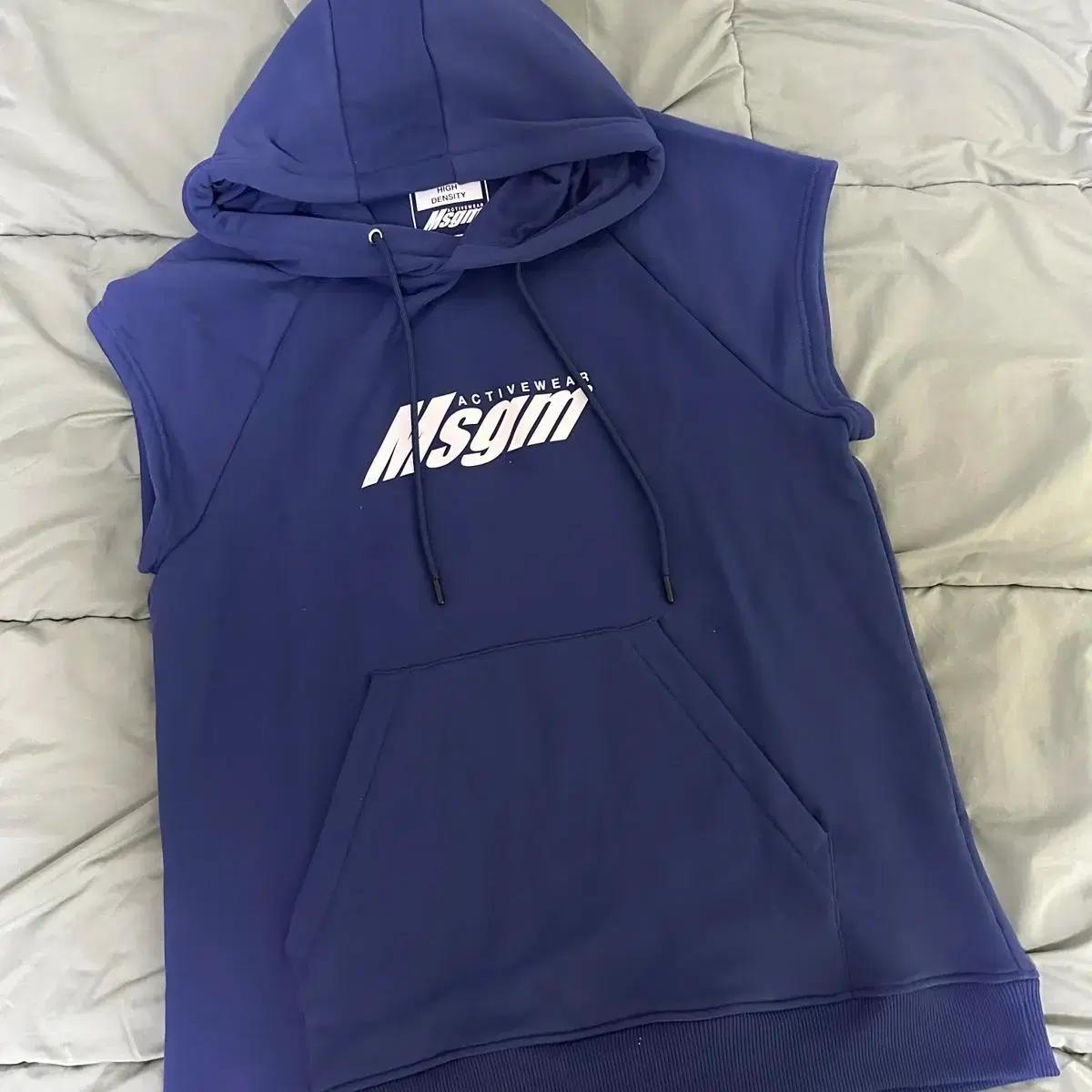 MSGM 엑티브웨어 민소매 후드 탑 L