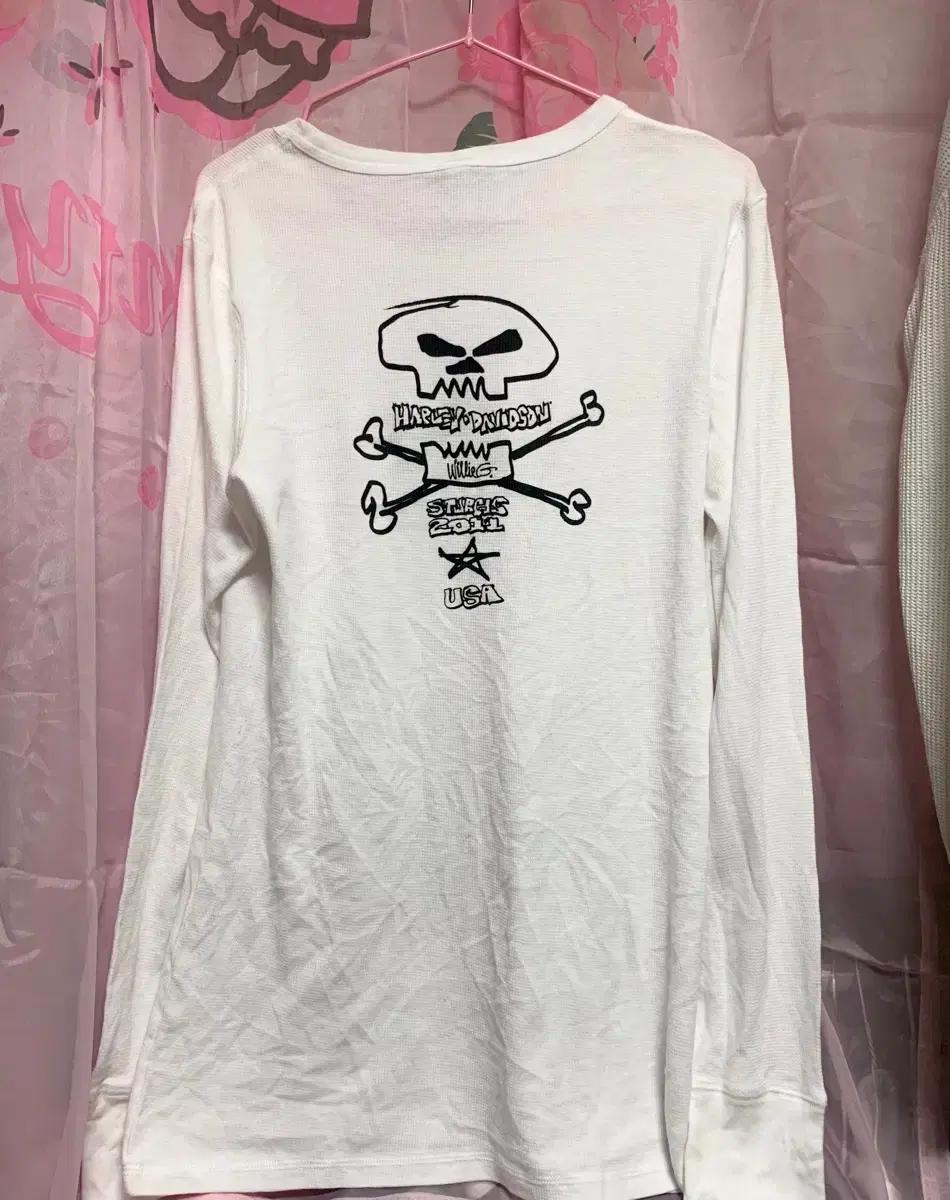 할리데이비슨 해골 흰색 롱슬리브 티셔츠 흰검 히스테릭글래머 히글 아디다스