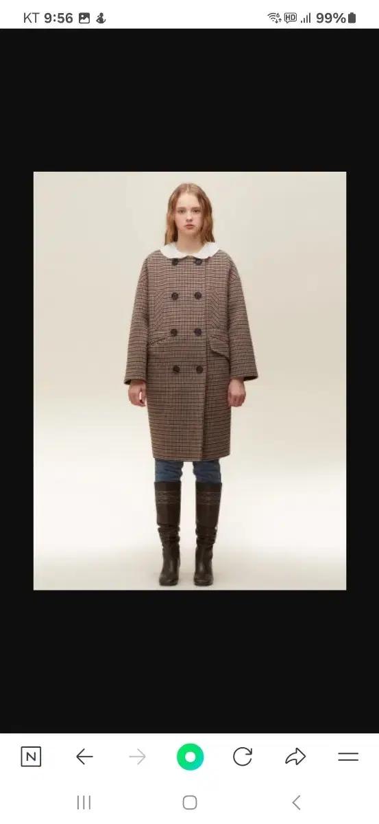 써스데이아일랜드 노카라더블여밈코트