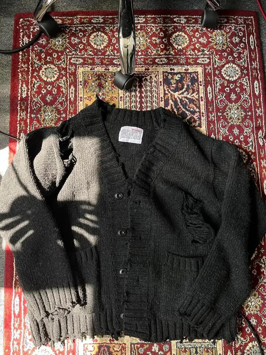 birthdaysuit 벌스데이수트 디스트로이드 그런지 가디건