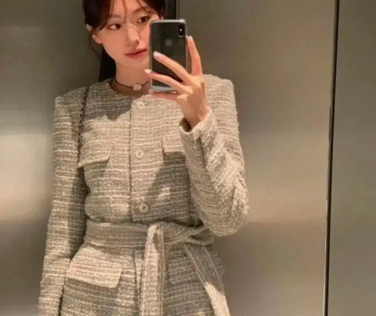 르플레인) 모나코 트위드 자켓 급처