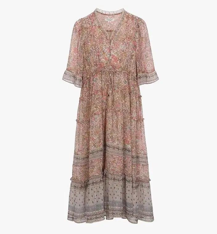 써스데이아일랜드 보더 믹스 맥시 원피스(S)