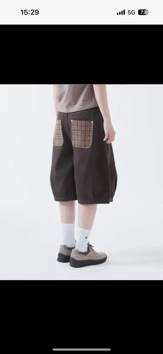 더콜디스트모먼트 check pocket half pants