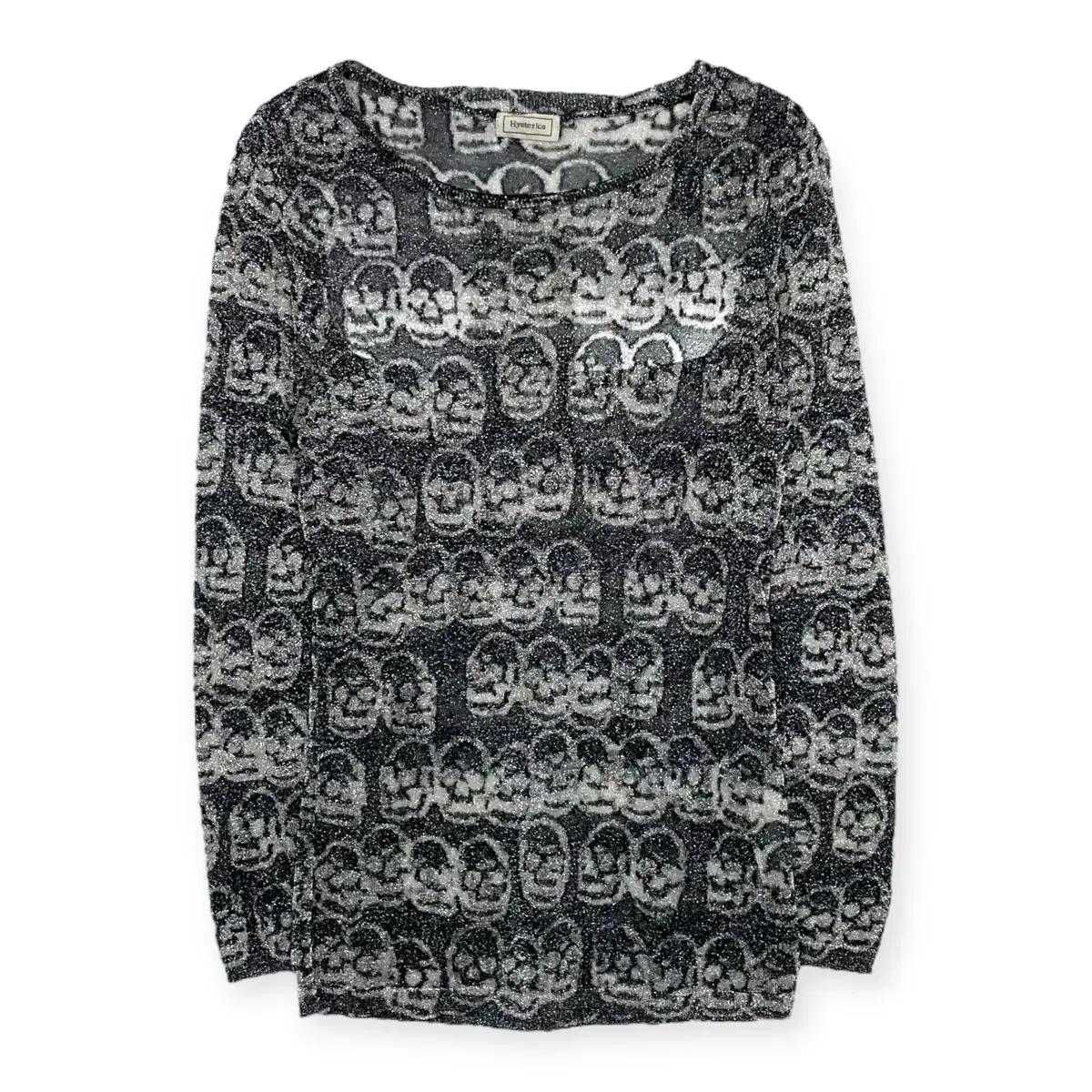 히스테릭글래머 해골 시스루 니트 티셔츠