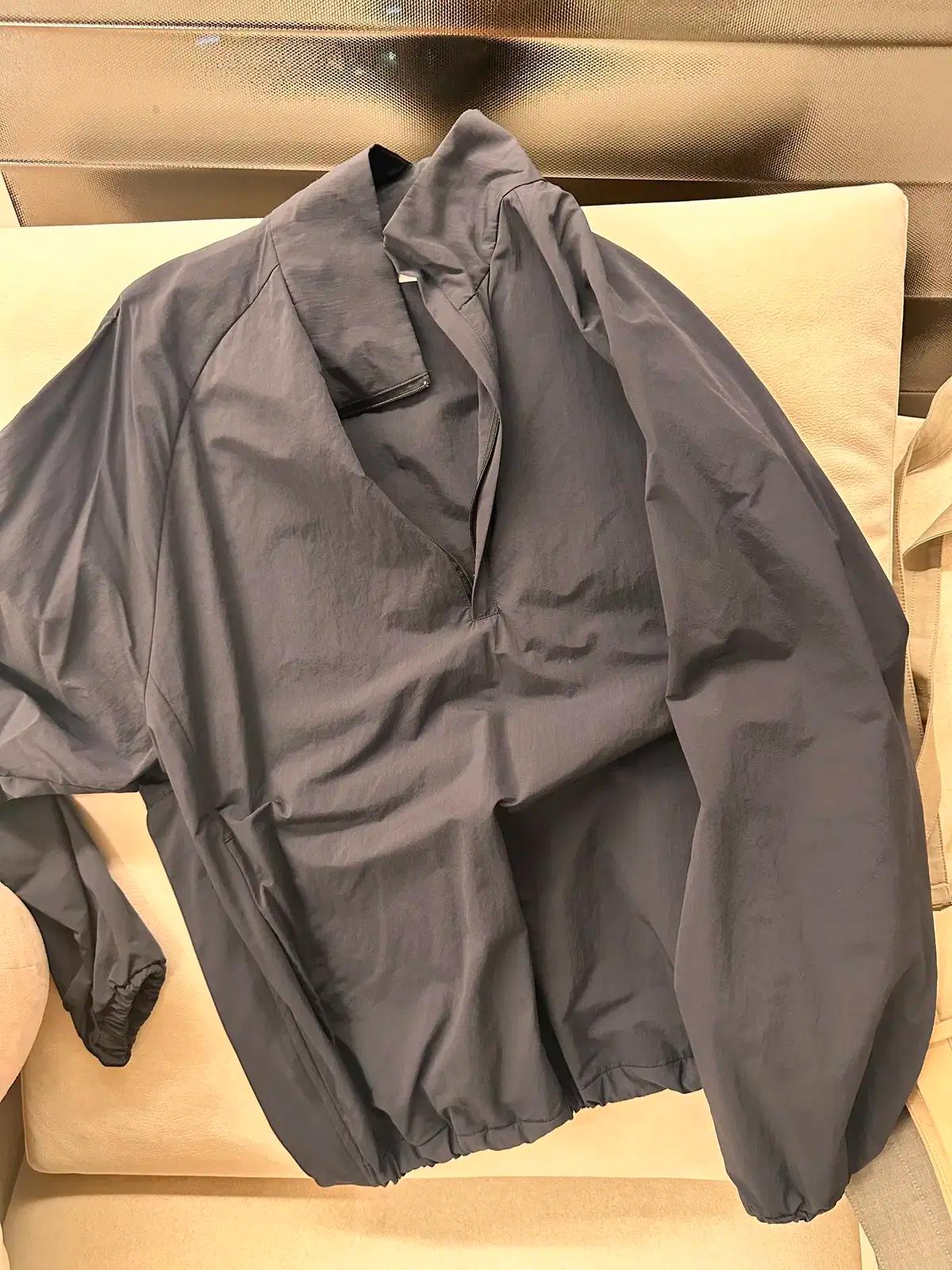 슈타인 바람막이 나일론 하프집 풀오버 블랙 s