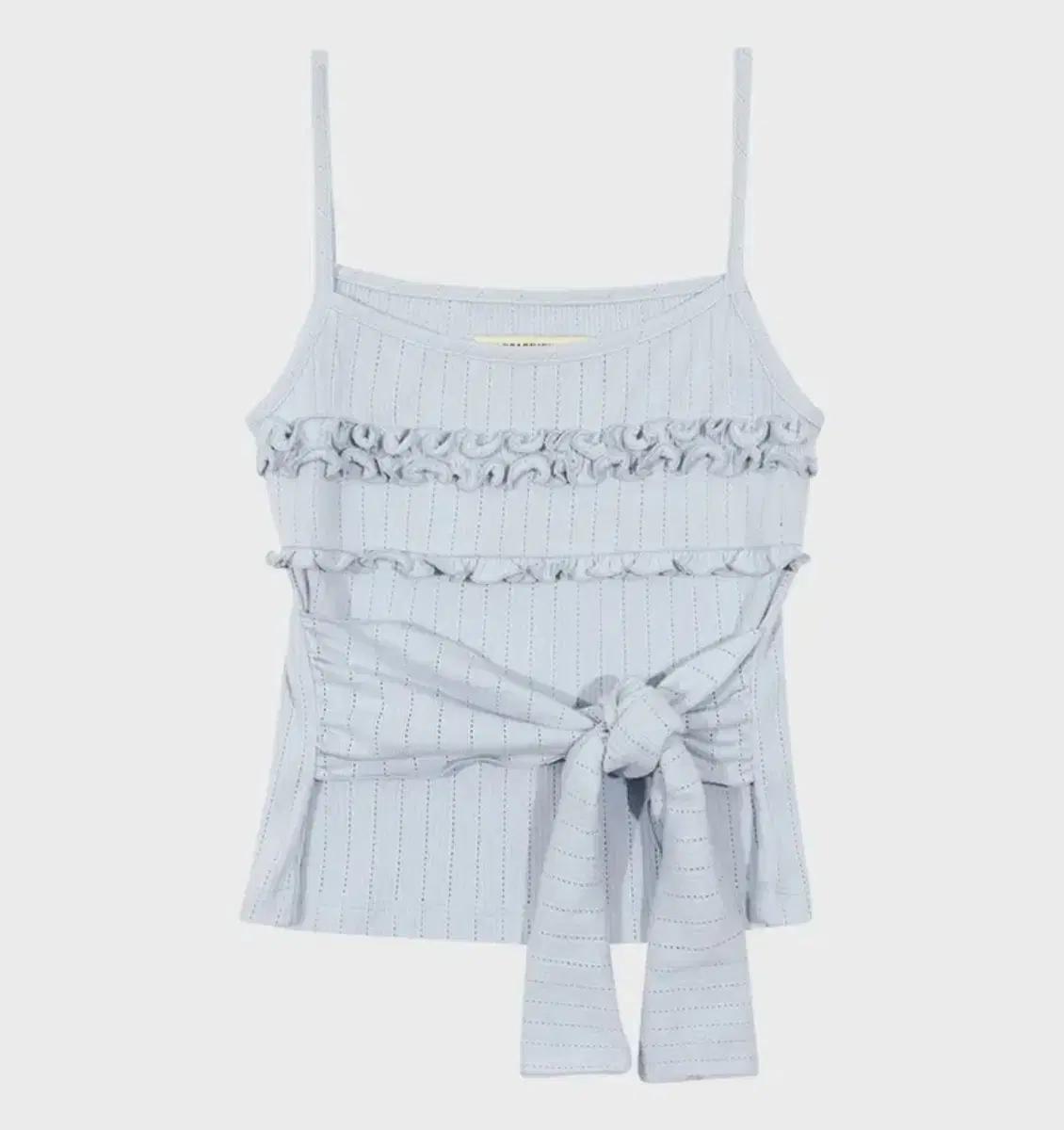 마가린핑거스 프릴 리본 탱크 탑 라이트 블루