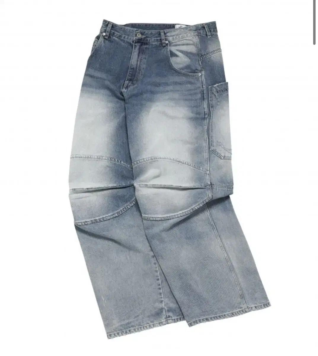 MJD 3D KNEE DENIM PANTS BLUE (L)