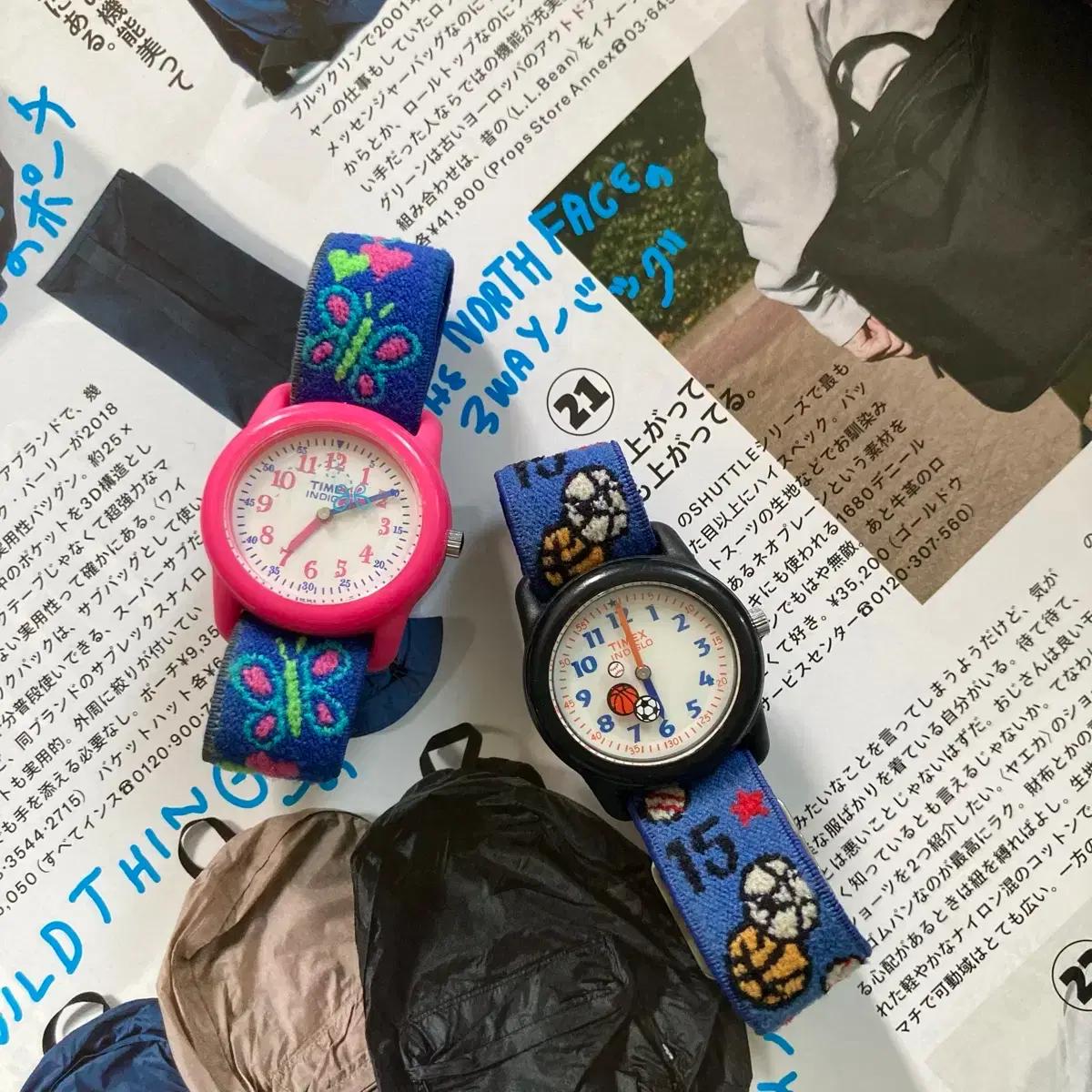 Timex 타이맥스 나비 스포츠 밴딩 팔찌 스트랩 손목시계