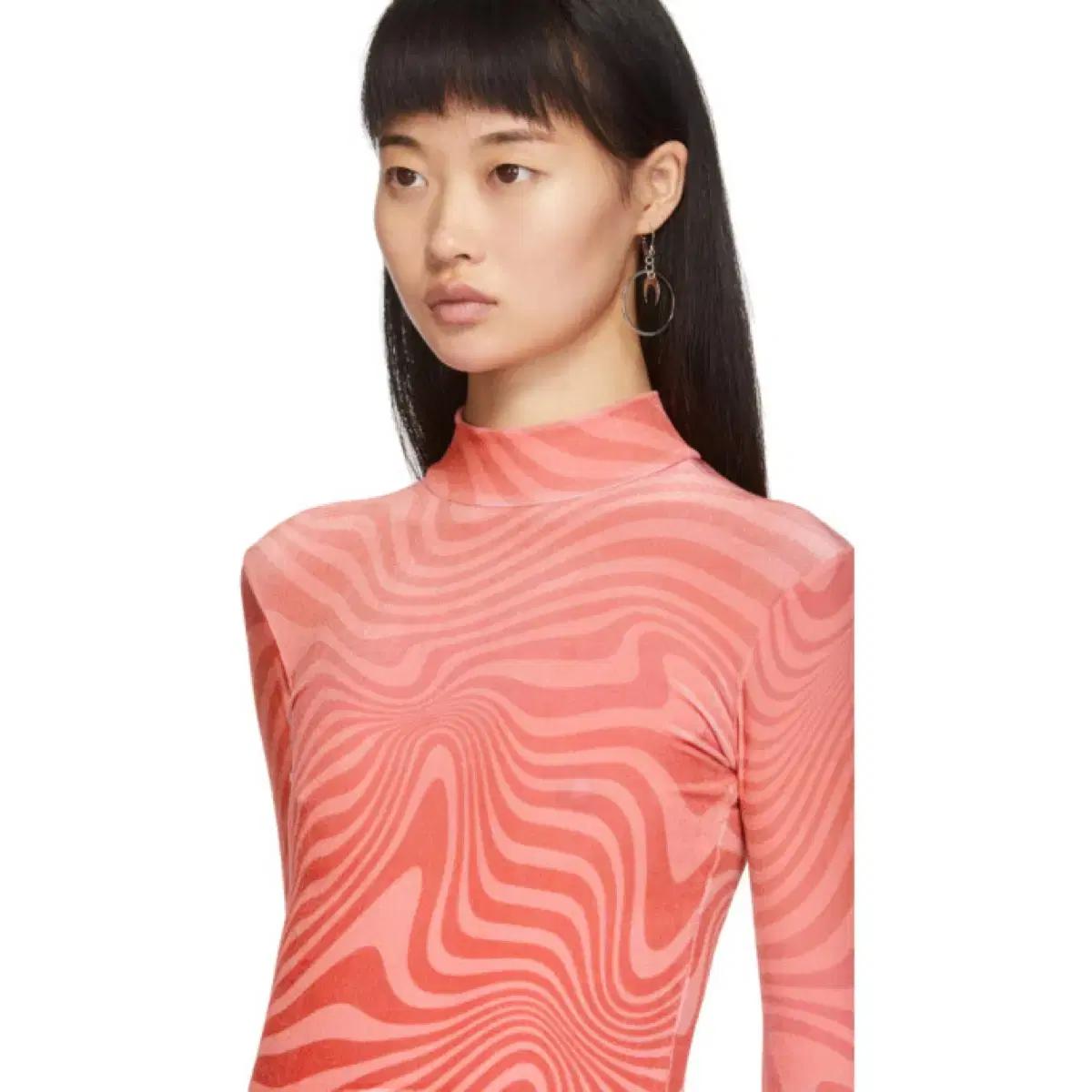 정품)MARINE SERRE 마린세르 JERSEY PINK PSYCHED