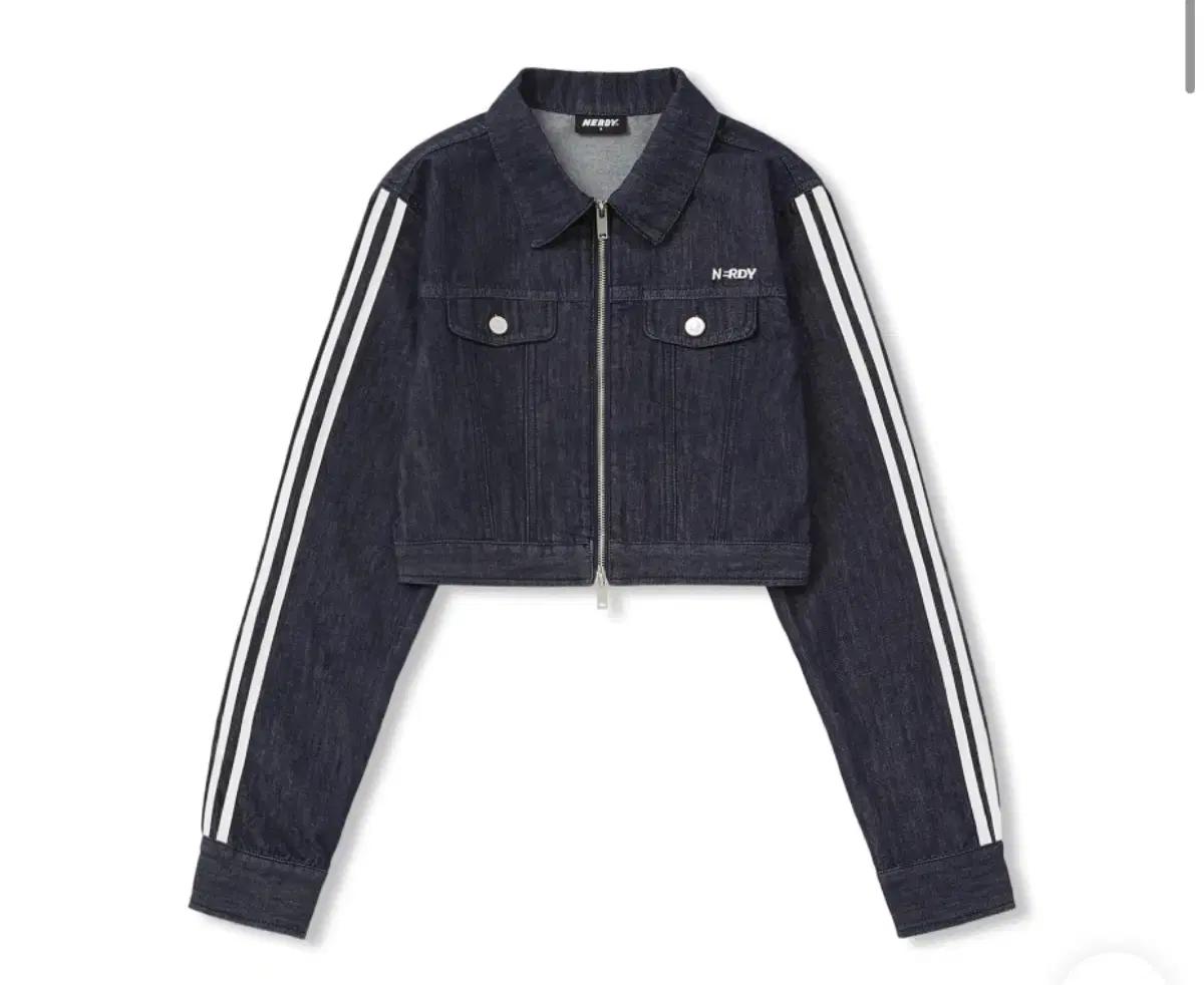 (반택포) 널디 우먼스 데님 크롭 트러커 트랙 탑 네이비