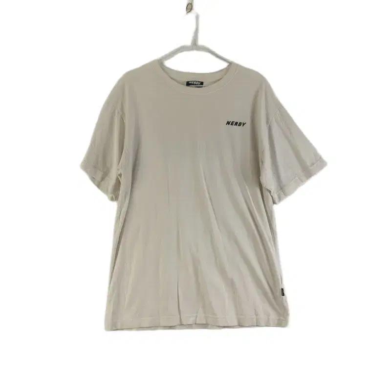 J0309 NERDY 남S 화이트 로고 반팔티셔츠