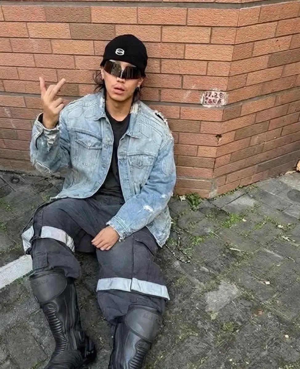 칸예 Yeezy Gap 모토 바이커 데님자켓