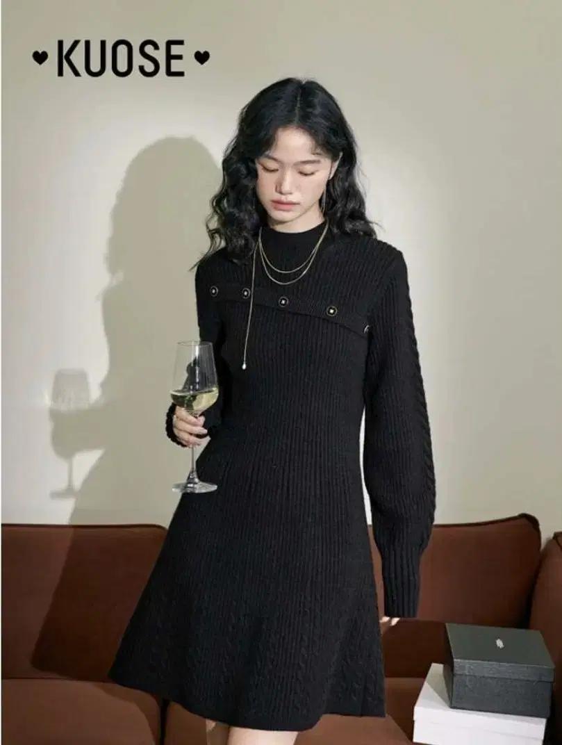 쿠오세 KUOSE 겨울 니트 원피스 M