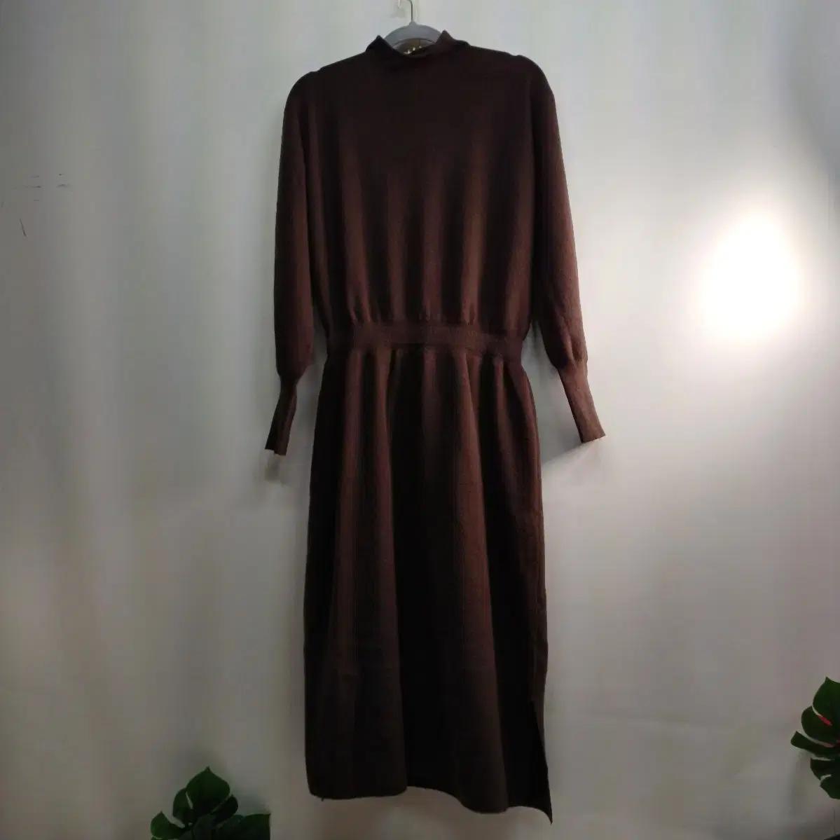 브라운 롱 니트 원피스 가을겨울 95사이즈 510278