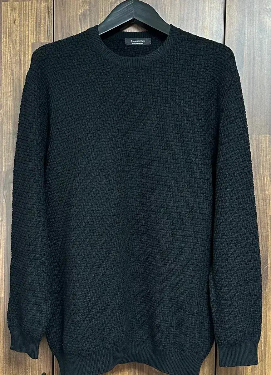 제냐 자카드 울 크루넥 니트