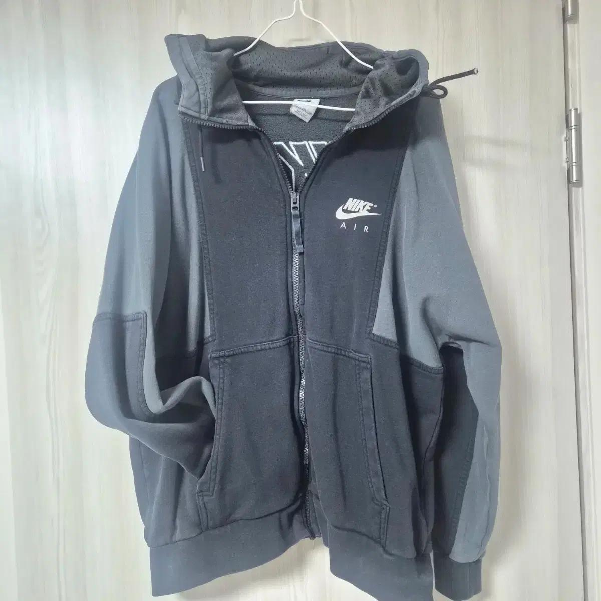 나이키 AIR 후드 집업 블랙/그레이