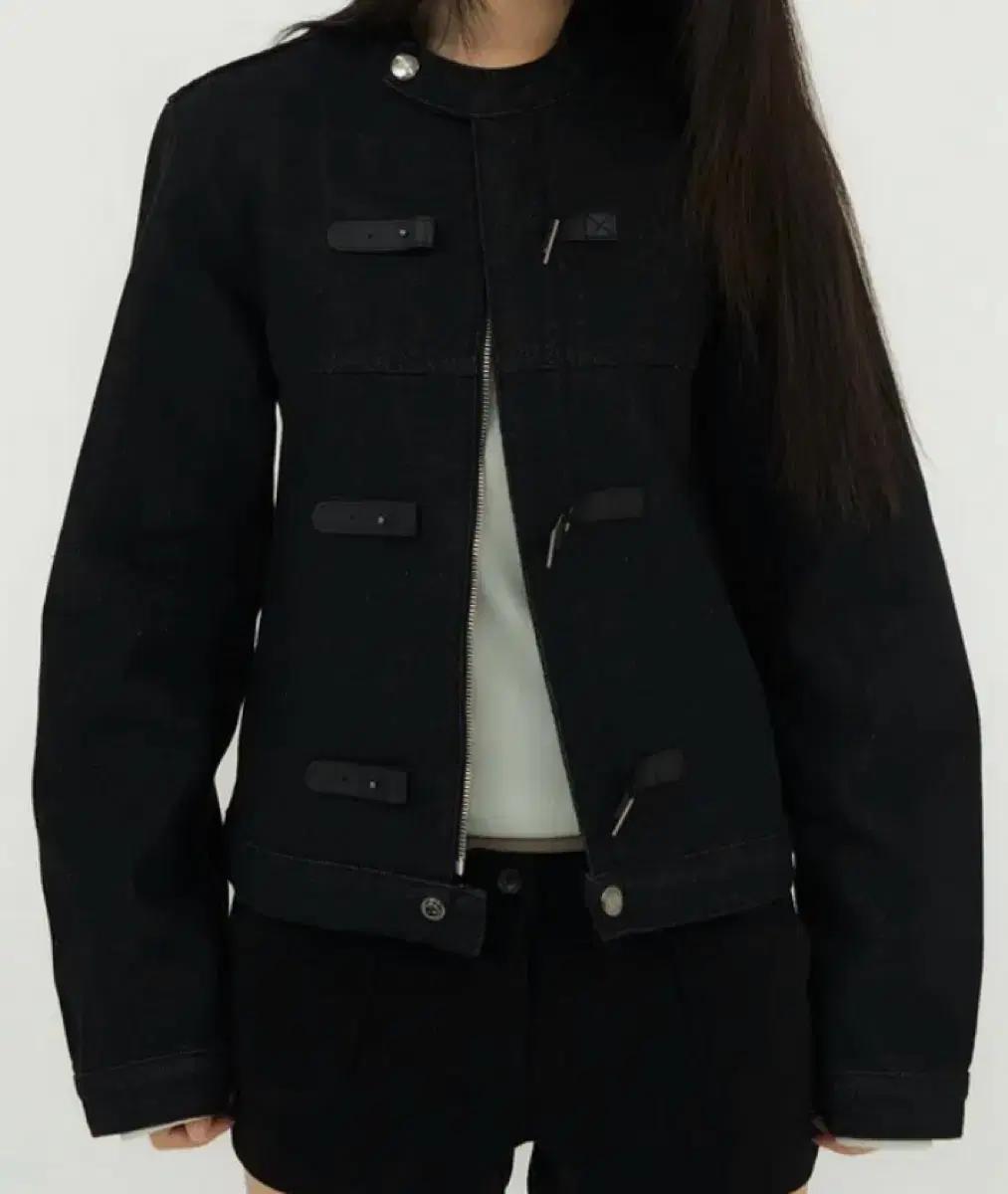 미레코 아우터 NON-FADE DENIM BUCKLE JK