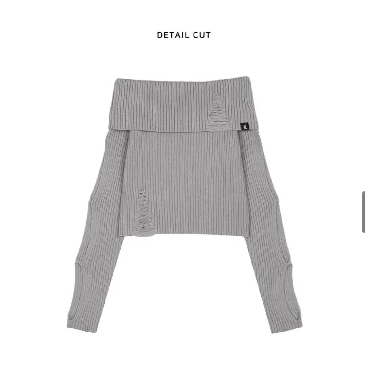러브이즈트루 CH CUT OUT KNIT Gray