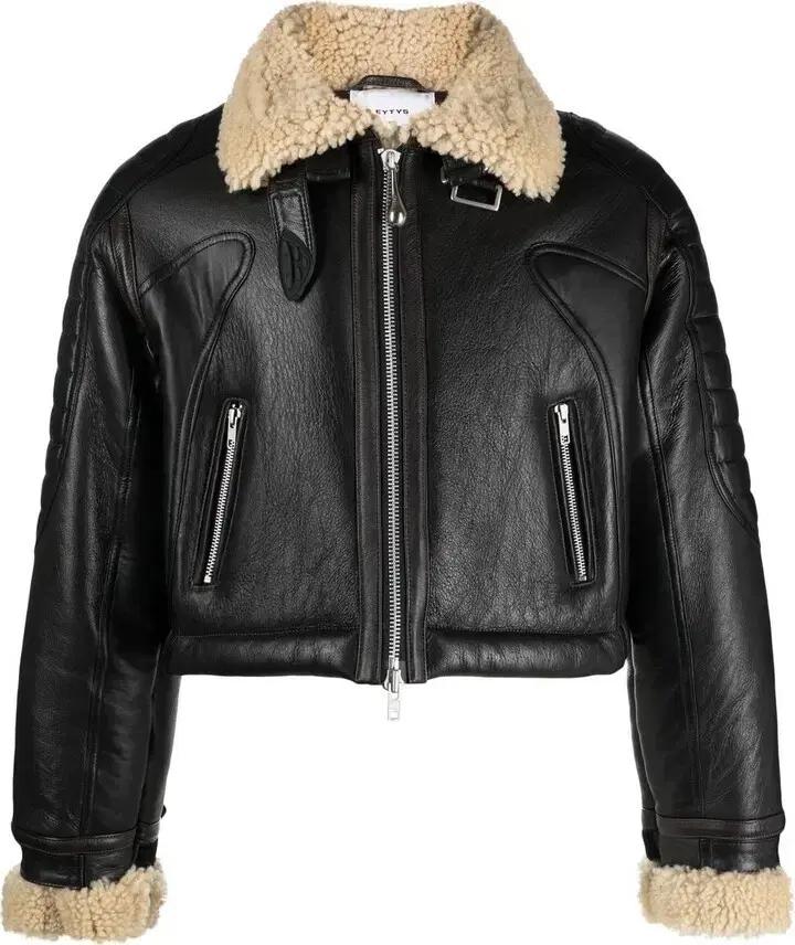 EYTYS 무스탕, black patti leather shearling