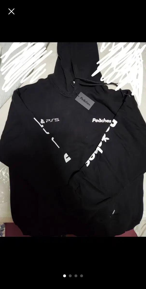 PS5 Peaches 콜라보 후드티 블랙