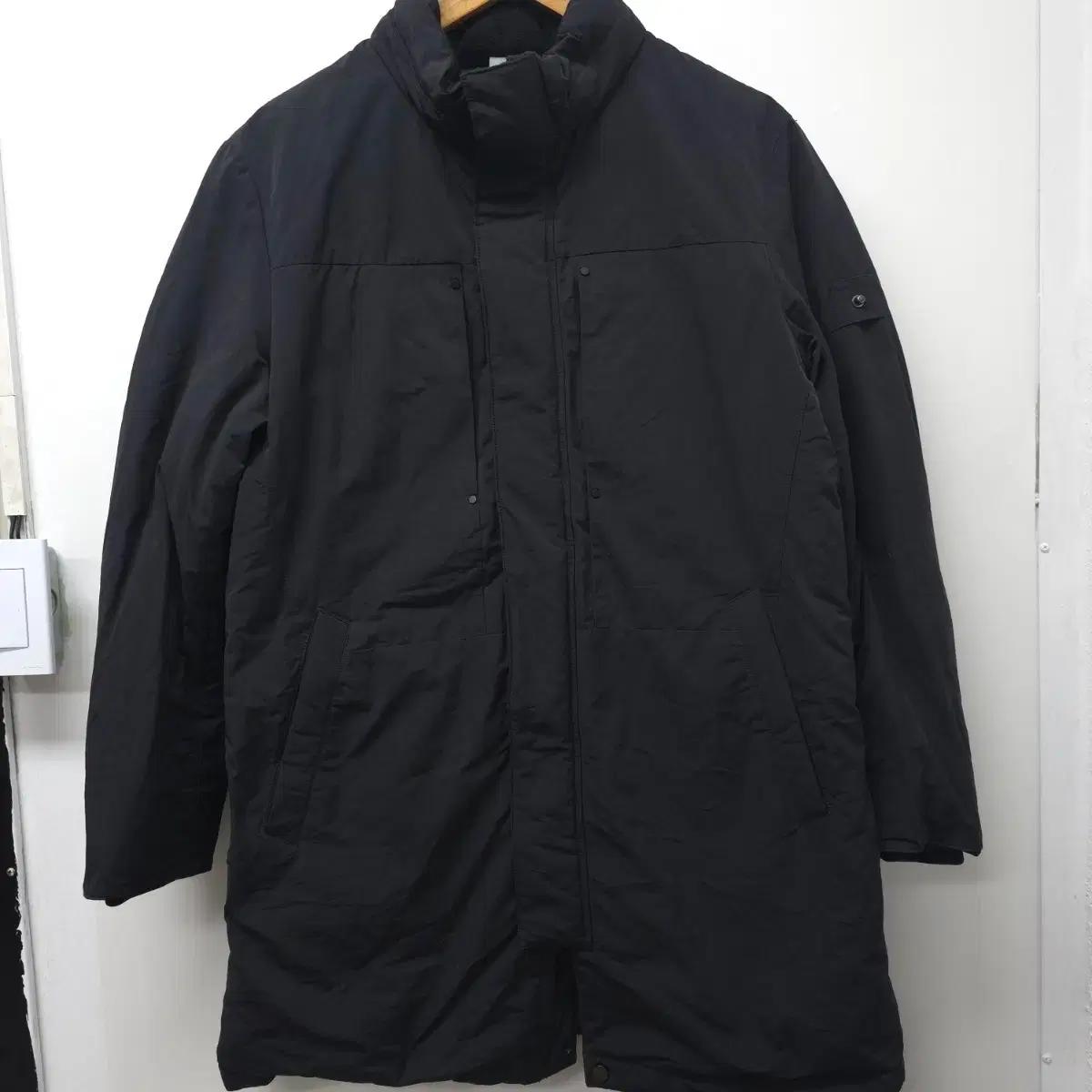 코오롱 시리즈 블랙 남성 롱 패딩 코트