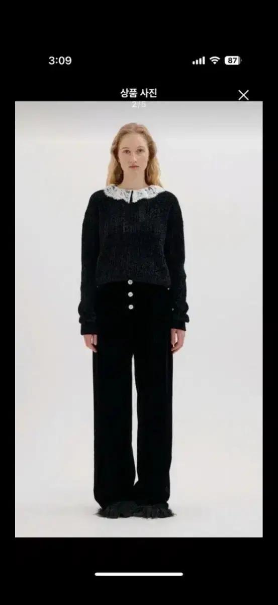 잉크 eenk 블랙 벨벳 팬츠