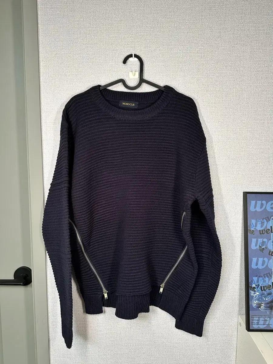 새상품) MONOCLE 지퍼 네이비 니트 긴팔