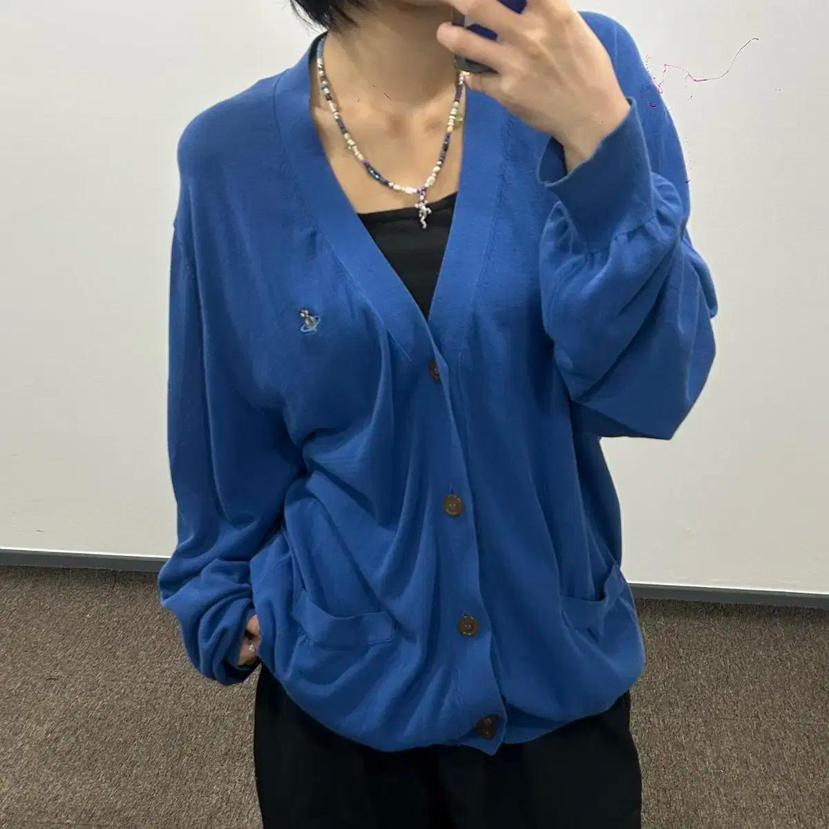 Vivienne westwood 비비안웨스트우드 orb딥블루 니트가디건