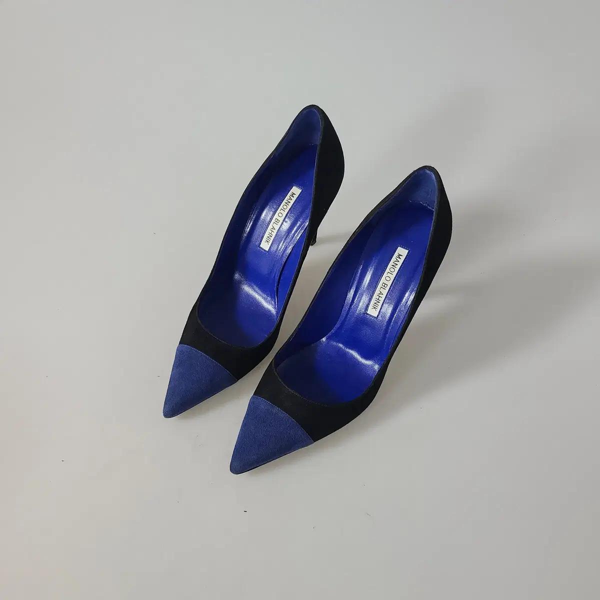 마놀로블라닉 정품 캡 토 스틸레토 힐 38.5