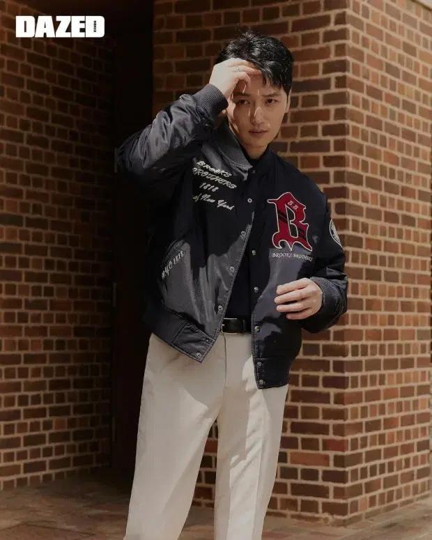 브룩스 브라더스 네이비 바시티 봄버 자켓 L사이즈