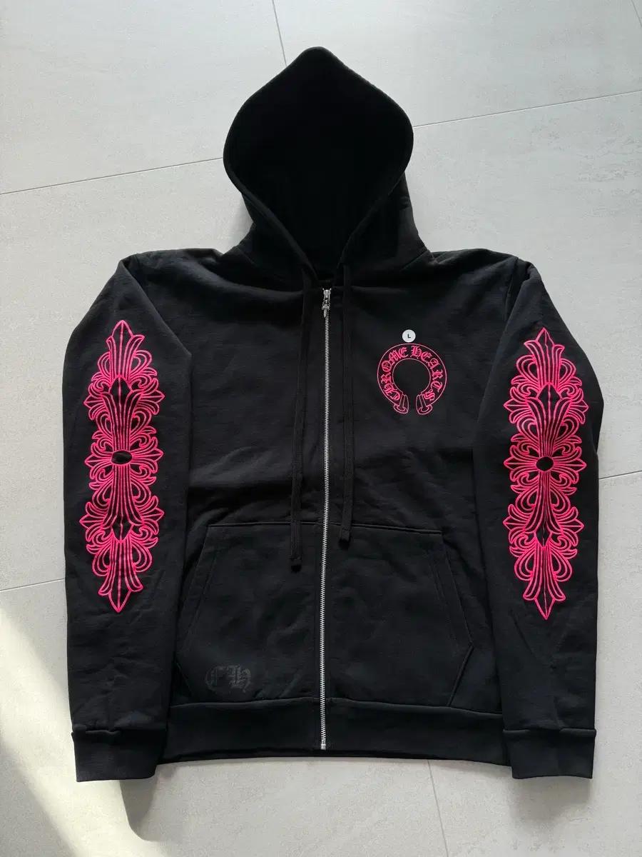 (새상품/L)크롬하츠 블랙/핑크 후드집업