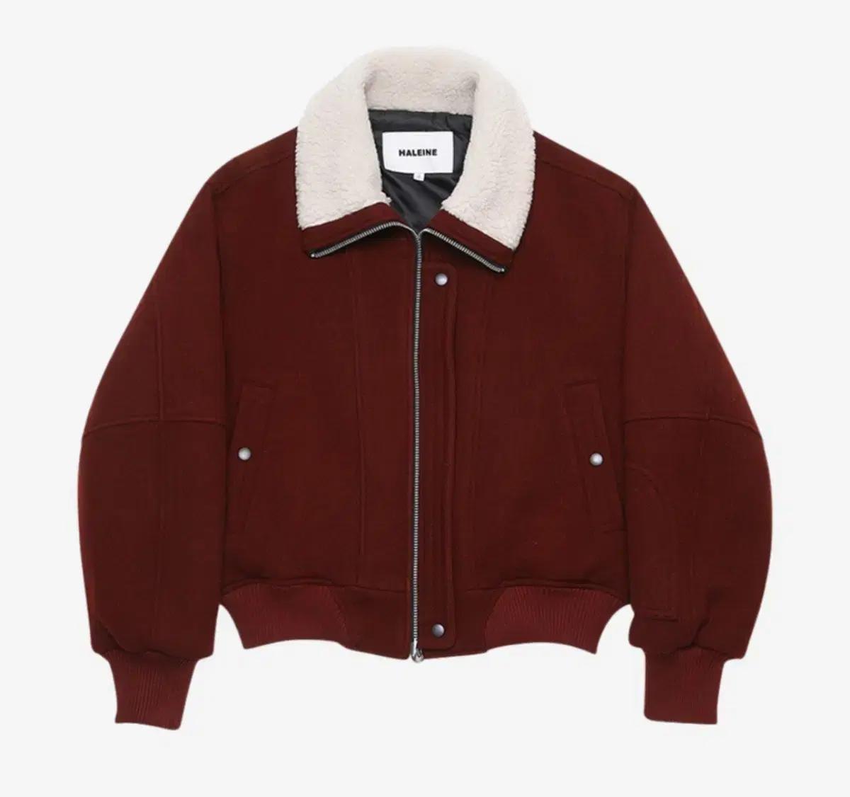 알렌느 버건디 크롭 블루종