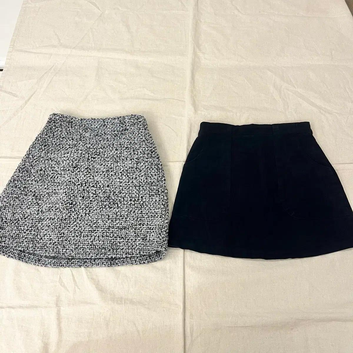겨울 미니스커트 2종 세트 55사이즈