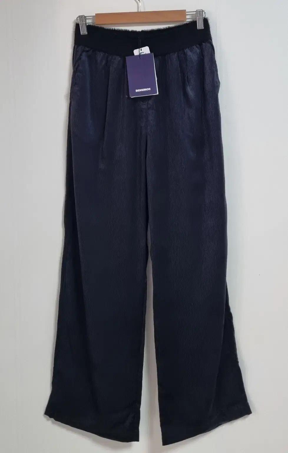 새상품) L ) 벤시몽 블랙 코듀로이 밴딩팬츠