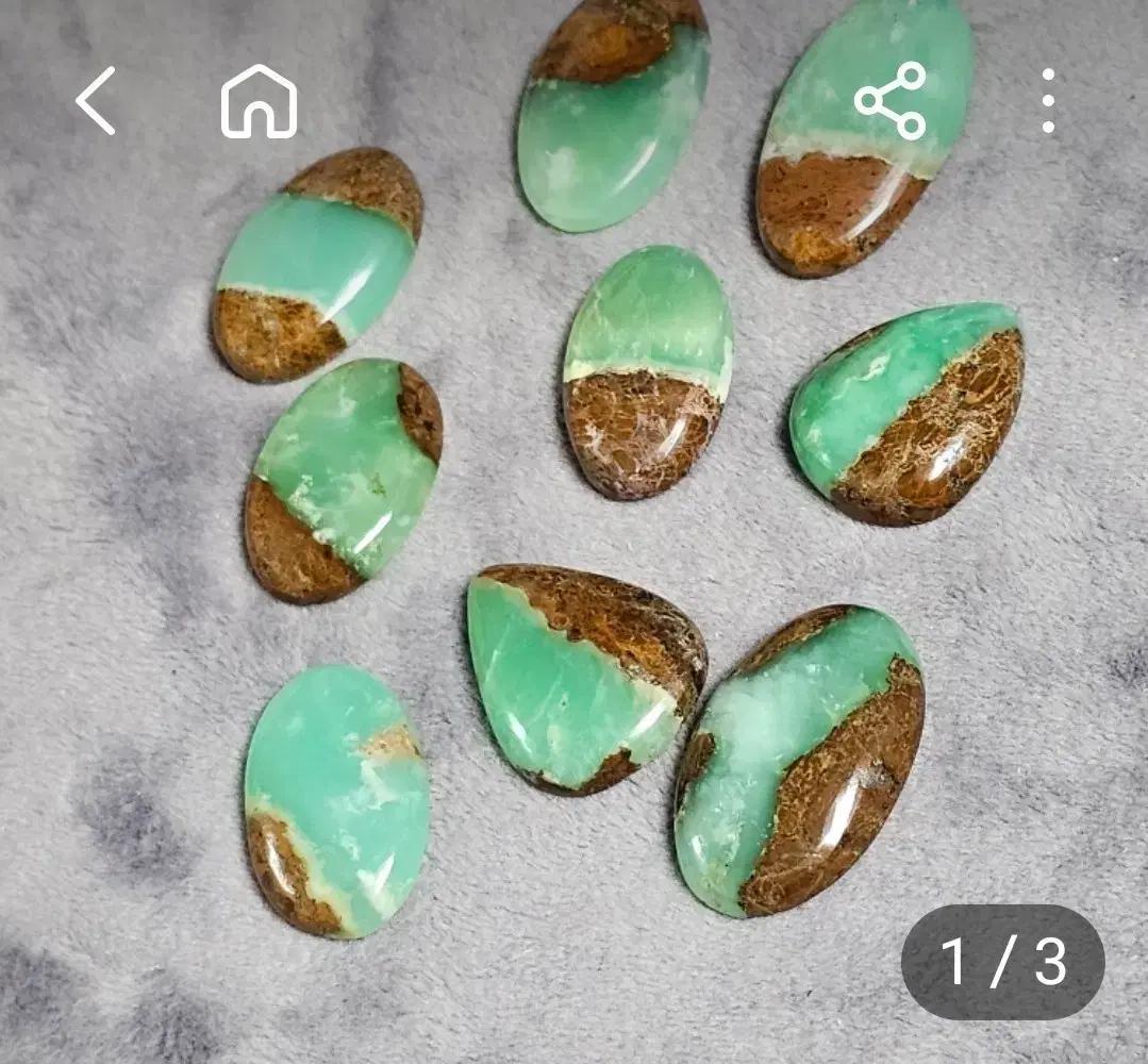 chrysoprase 크리소프레이즈 천연 원석 카보션 세트