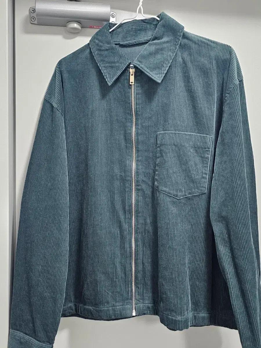 유니클로 GU 코듀로이 블루종 자켓 집업 다크그린