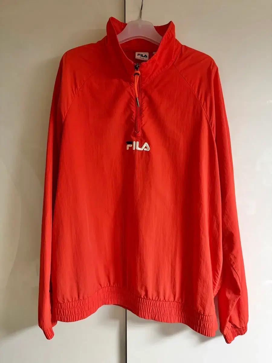 휠라 FILA 오렌지 반집업 바람막이