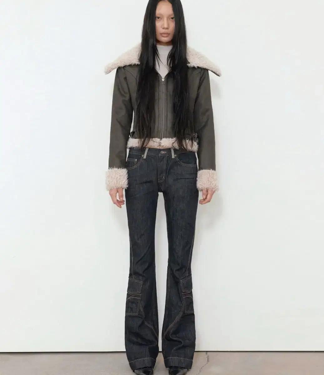 보헤미안서울무스탕OVERCOLLARSHEARINGJACKETBROWN