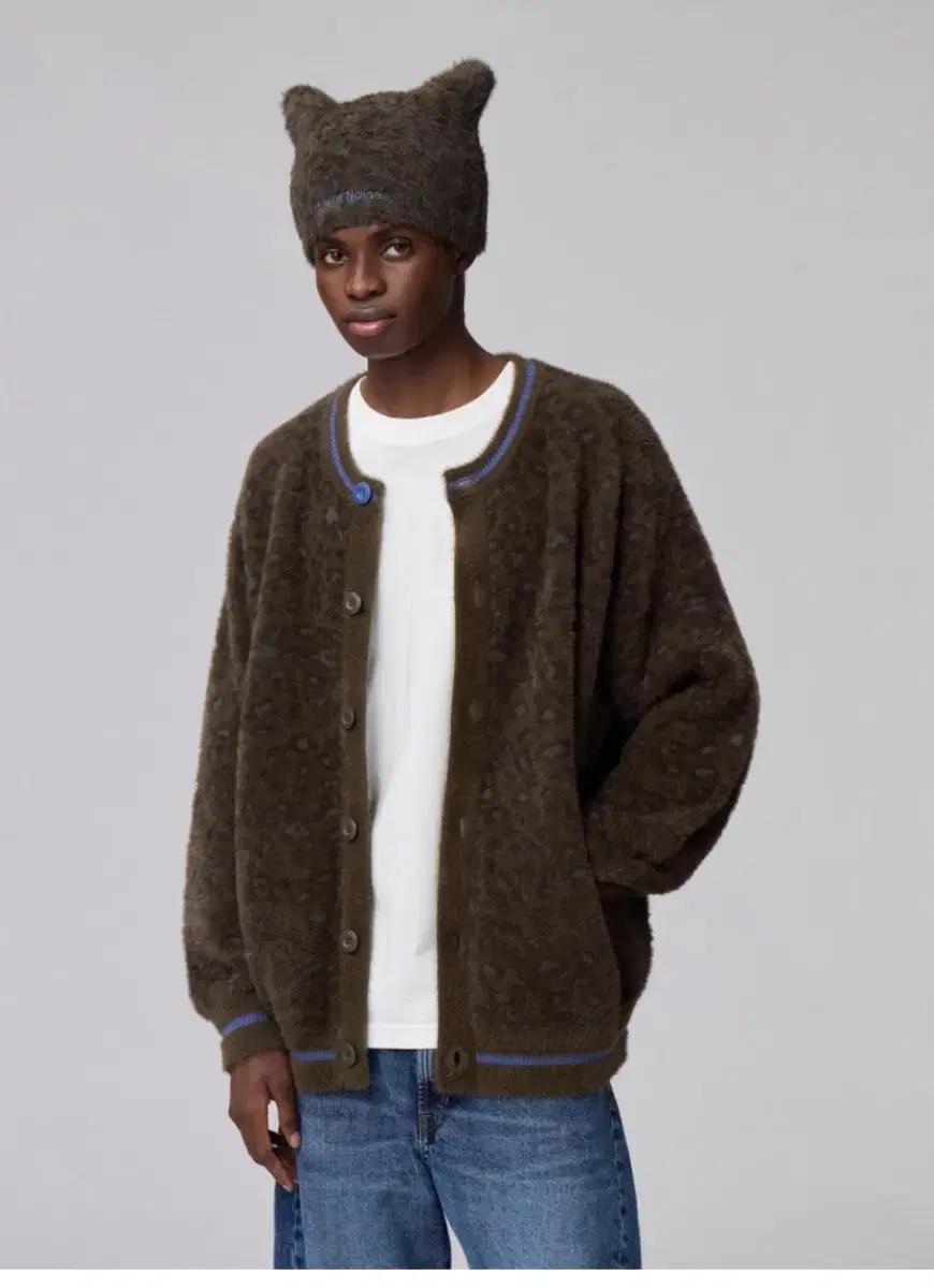 GU X 언더커버 샤기 크루넥 가디건 올리브 XL사이즈 새제품